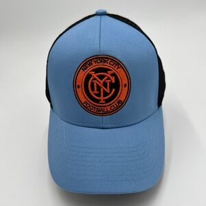 MLS New York City FC NYCFC Trucker Hat Snapback Sky Blue Black Mesh Cap